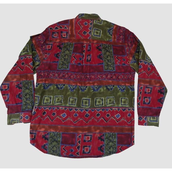 THE TERRITORY AHEAD Shirt Mens XLT Southwestern Aztec Long Sleeve‎ Button Up Red - Picture 2 of 8